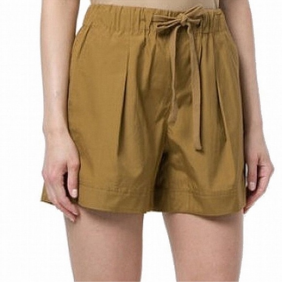 EUC - Vince Box Pleat Drawstring Shorts - Mojave Brown - Size Small - Picture 1 of 5